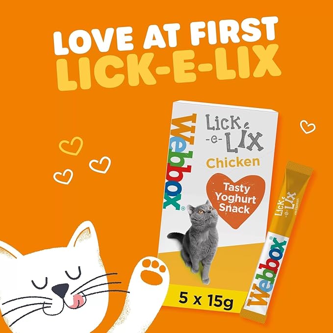 Webbox 5 Lick-E-Lix Chicken Cat Treats, 15g
