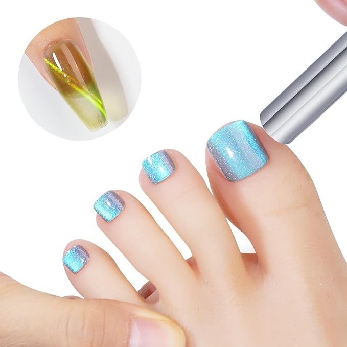 5Pcs Nail Art Magnet Set For Nails 3d Cat Eye Magnets Dual End Cylindrical Flower Point Nail Magnets For Cat Eye Nails Polish Magnets Sticks Nail Art Magnetic Sticks Cat Eye Design Tools