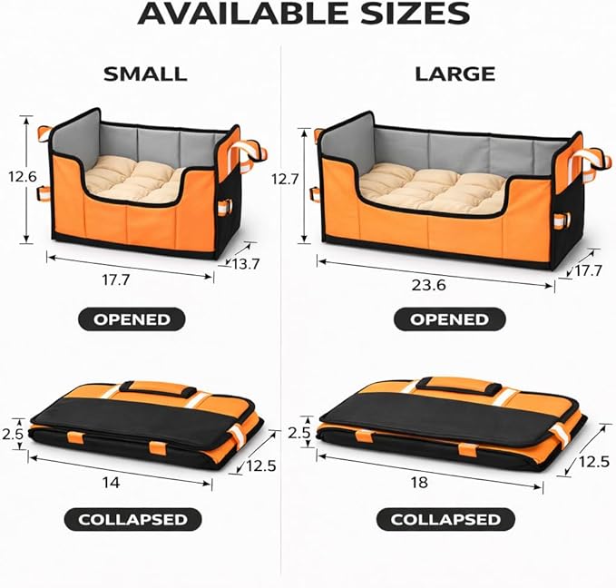 Pet Life ® 'Travel-Nest' Innovative Portable Travel Folding or Collapsible Cat and Dog Bed with Carrying Handle