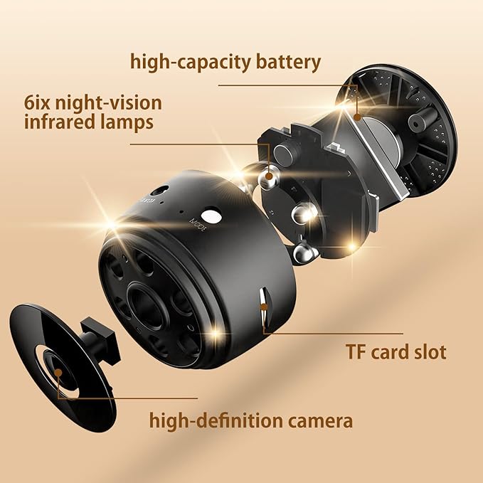 1080P Hidden Camera Spy Camera WiFi, Mini Nanny Cam with Night Vision, Motion Detection, Small Wireless Home Security Surveillance Cam for Indoor, Pet, Baby, Nanny Monitoring