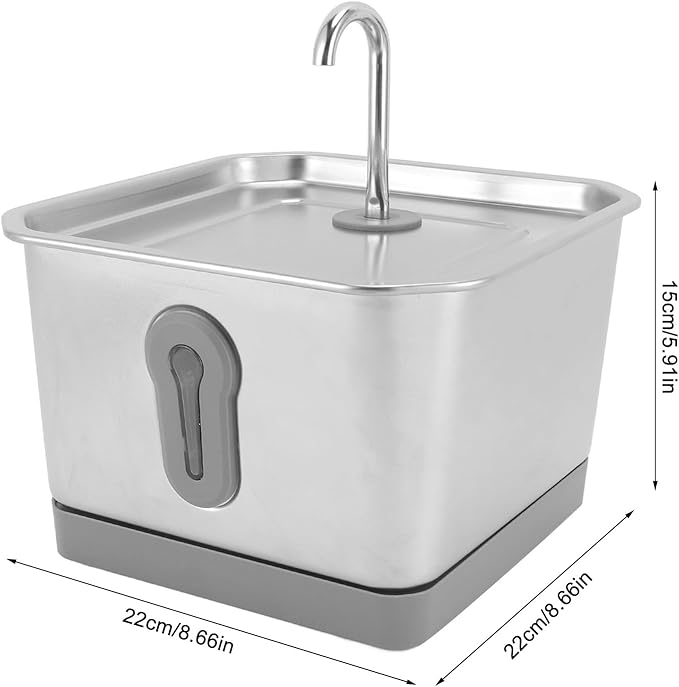Cat Watering Fountain,3.5L Stainless Steel Automatic Cat Water Dispenser Cat Dog Waterer Pet Drinking Fountain Pet Drinking Dispenser for Indoor Pets Drinking