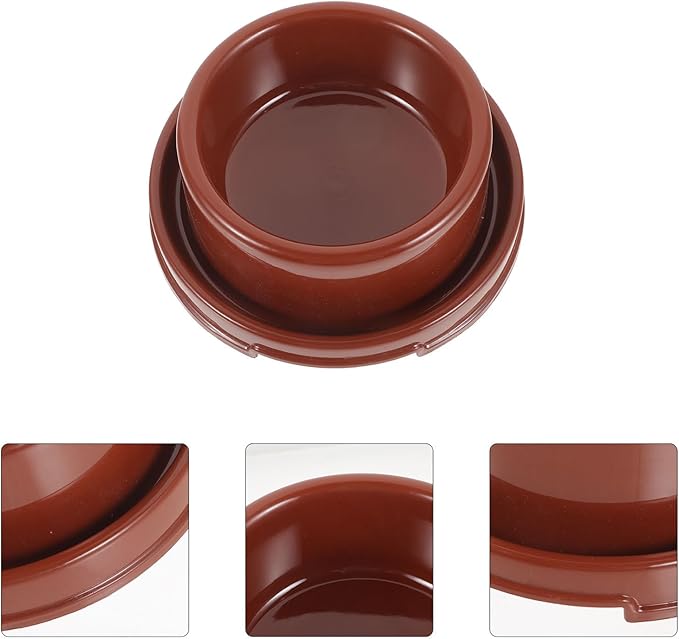 Totority Anti-Slip Plastic Pet Bowl for Dogs and Cats, Brown Round Dog Feeder Bowl with Sturdy Pp Material, Suitable for Puppy Feeding and Watering at Home Or Travel