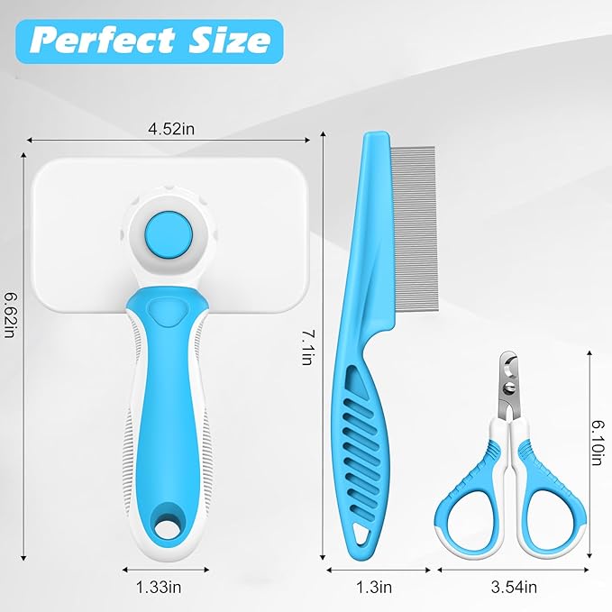 Cat Grooming Supplies, Meet All Your Pet's Daily Grooming Needs (Blue)