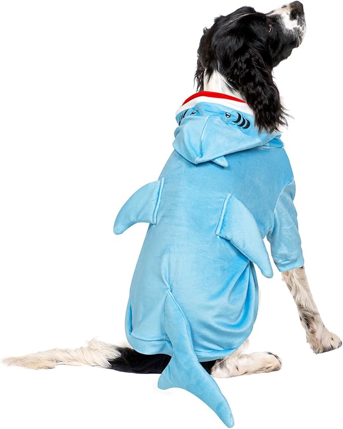 NACOCO Halloween Shark Dog Costume - Pet Christmas New Year Hoodie Warm Party Coat Outfit for Small and Medium Cat Dog Clothes(Blue Shark,M)