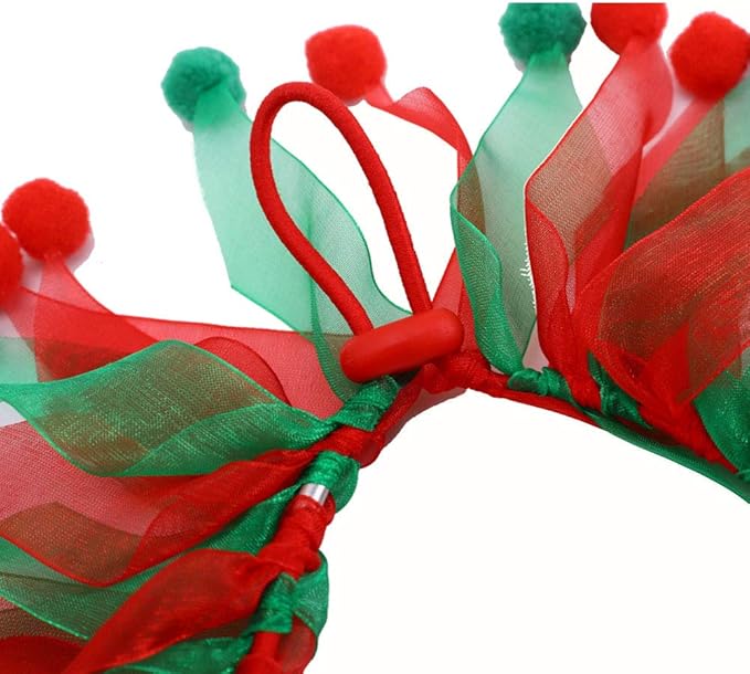 Christmas Pet Collar Ornaments Red Green Collar Adjustable Holiday Dress for Cat and Dog (L(45CM))