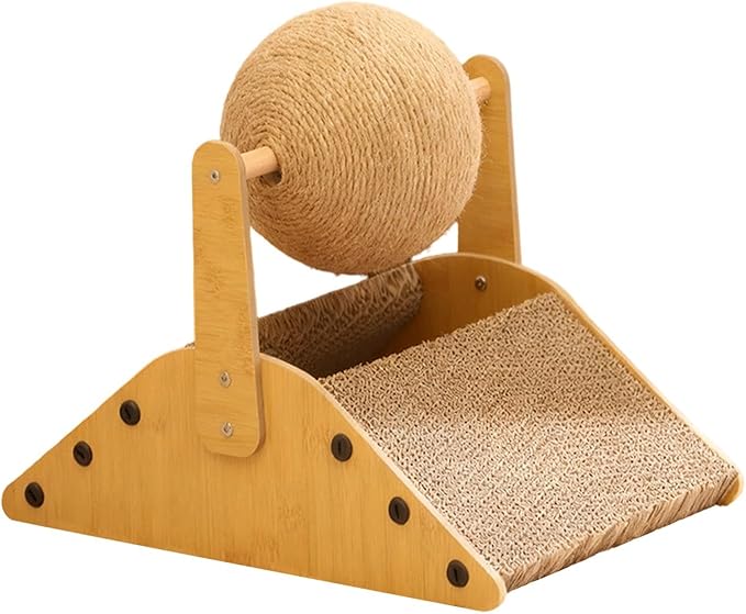 Cat Scratcher Bed Sisal Scratcher Board Furniture Protector,with Ball Kitten Scratch Pad for Curled up Lying Kittens Gifts, S