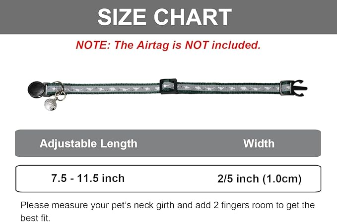 Reflective Cat Collar Safety Breakaway Nylon Kitten Collars with Bell for Male Female Cats,Dark Green