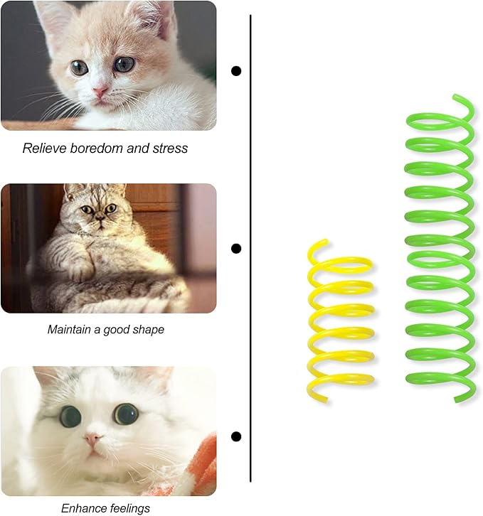 Andiker Cat Springs for Indoor Cats, 12Pc Cat Creative Toy to Kill Time and Keep Fit Interactive Cat Toy Spring Colorful Springs Cat Toy for Swatting, Biting, Hunting Kitten Toys (Colorful)