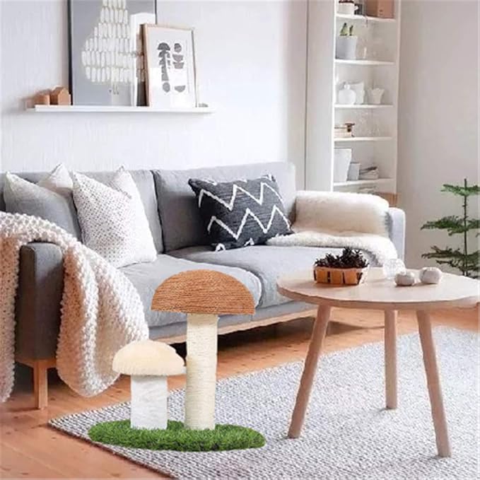 Cat Scratching Post Mushrooms Scratching Post Simulated Lawn Cat Climbing Frame Sisal Cat Scratcher Kittens Toy Home Furniture Protection