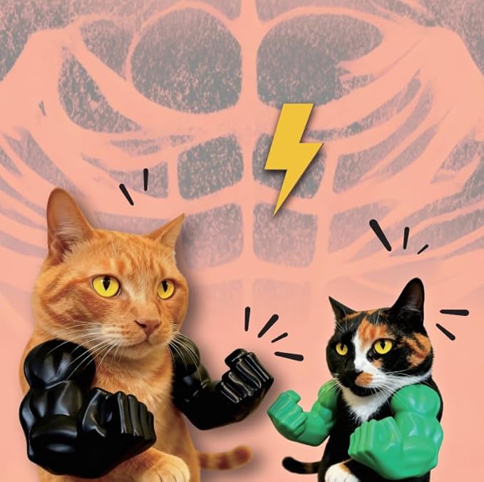 Cat Muscle Arms, Funny Pet Costume Accessory, Novelty Dress Up Props for Photos and Parties, Hilarious Cat Cosplay Gift (Green)
