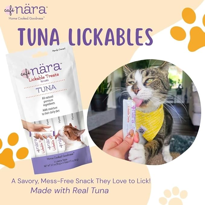 Café Nara Lickable Cat Treats Variety Pack - Tuna and Chicken Flavors - 6 Packs Each
