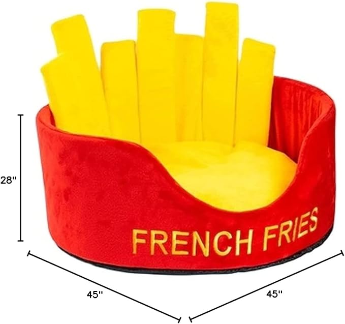 Cat Nest Burger French Fries Shape Cat House Removable and Easy to Clean Cat Sofa Bed Convertible Shape Cat and Dog Nest (French Fries)