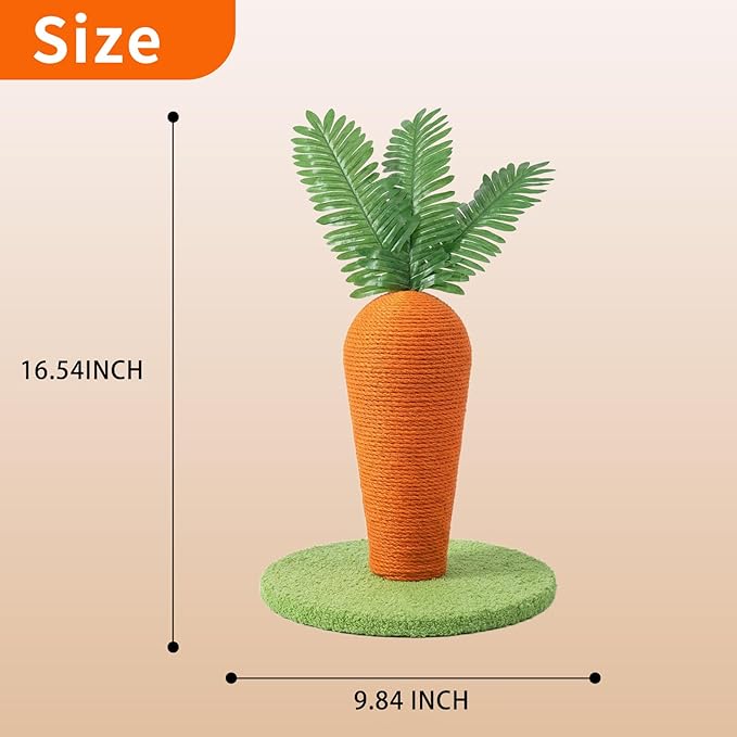 Carrot Shaped Cat Scratching Post – Perfect for Small Cats – Multi-Functional Toy for Scratching, Sleeping, and Play – Durable, Non-Toxic Material – Ideal for Kittens – Safe, Interactive Pet Fun