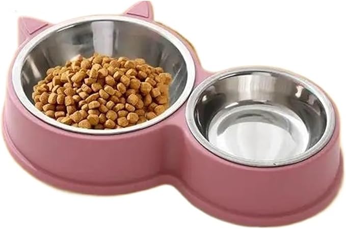 Stainless Steel Cat Bowls Pet Cage Bowl Water and Food Feeder