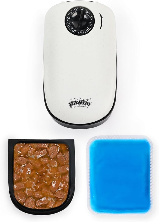 PAWISE Automatic Cat Feeder, 48-Hour Timer, with Ice Pack, 1.5 Cup