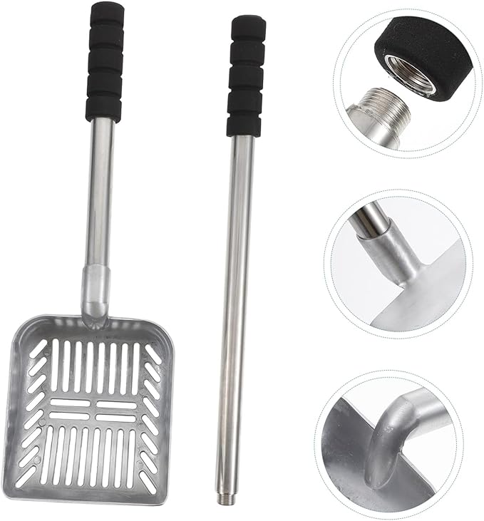 Levemolo Long Handle Cat Litter Scooper Lightweight Cleaning Tool with Detachable Grip for Household Pet Store Use Suitable for Various Cat Litters