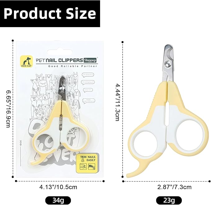 Yellow Cat Nail Clipper Scissor Style Cat Claw Clippers Cat Toenail Clippers Professional Pet Nail Trimmer for Kitten Cats Puppy Small Dogs Rabbit
