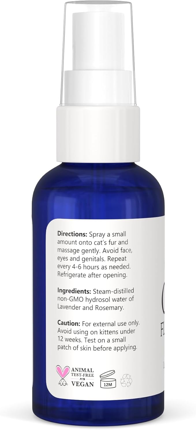 Isabella's Clearly Cats | Ticks and Fleas Product with Rosemary and Lavender | Topical Spray for Cats. Smells Great. Made in USA.