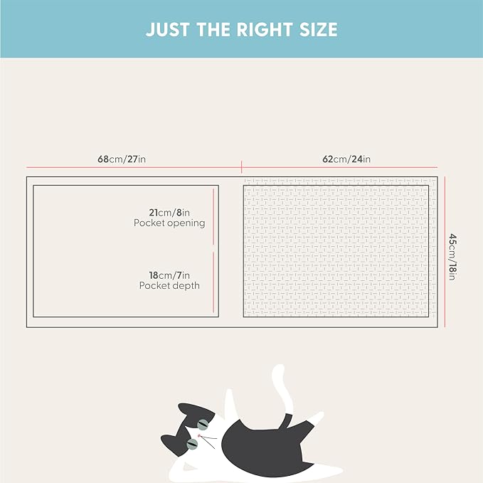 The Cat Ladies Cat Scratch Furniture Protector Mat - Couch Protector from Claws - Anti Scratch Furniture Protectors from Cats Scratching - Sisal Scratcher Pad with Pocket - Dark Grey