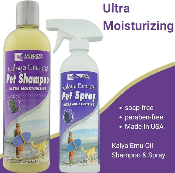 Kenic Premium Emu Oil Anti-Itch Dog & Cat Shampoo – Deep Moisture,Instant Relief for Dry, Irritated Skin, Natural Healing & Soothing Formula, Made in USA