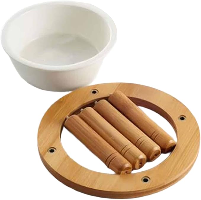 Gralara Elevated Cat Bowl Ceramic Bowl Feeder Whisker Friendly Removable to Wood Stand Suitable for Small Medium, 18cmx18cmx12cm
