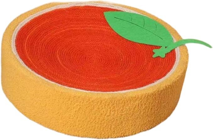 Cat Scratch Pad Cat Scratcher Board Sisal Round Cat Bed Cat Toy Foam and Sisal Cover for Protecting Furniture Suitable for Cat Owners Home Use, Orange