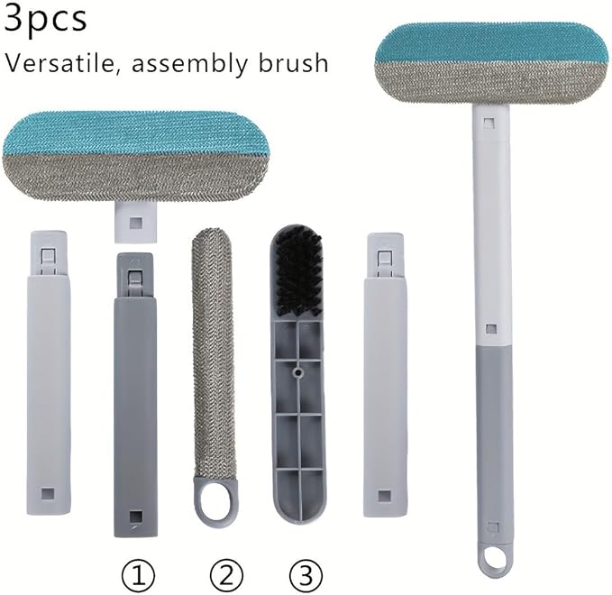 Pet Hair Remover,4-in-1 Reusable Dog & Cat Hair Removal Tool, Extra Long Handle (23.4"), 1-Pack, No-Bend Lint Brush for Furniture, Couch, Carpet, Car Seats & Window Screens