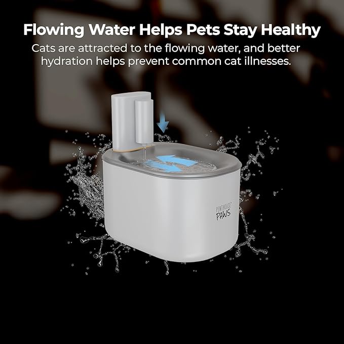 Penthouse Paws Smart Wireless Water Fountain, 3 UltraFiltration Filters, 6 Foam Filters & 6 Sponges, Compatible with 3.5L Smart Wireless Fountain, Easy to Clean, for Cat and Dog, White