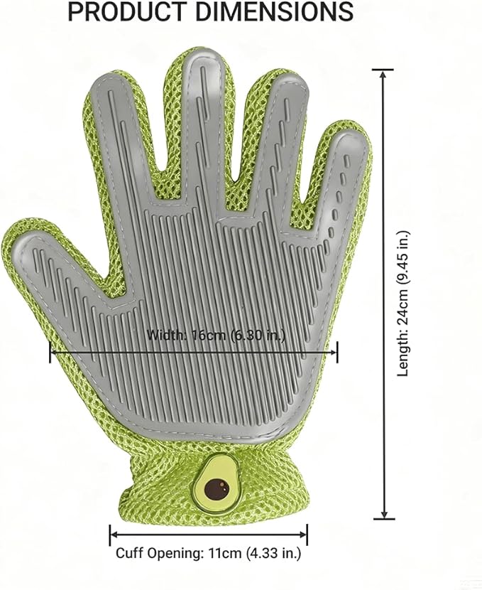 MEUOMIW - Pet Grooming Glove & Hair Remover - Deshedding Brush for Shedding Control - Gentle Massage Mitt for Dogs & Cats with Long and Short Fur - Ideal for Bathing and Grooming (one piece)