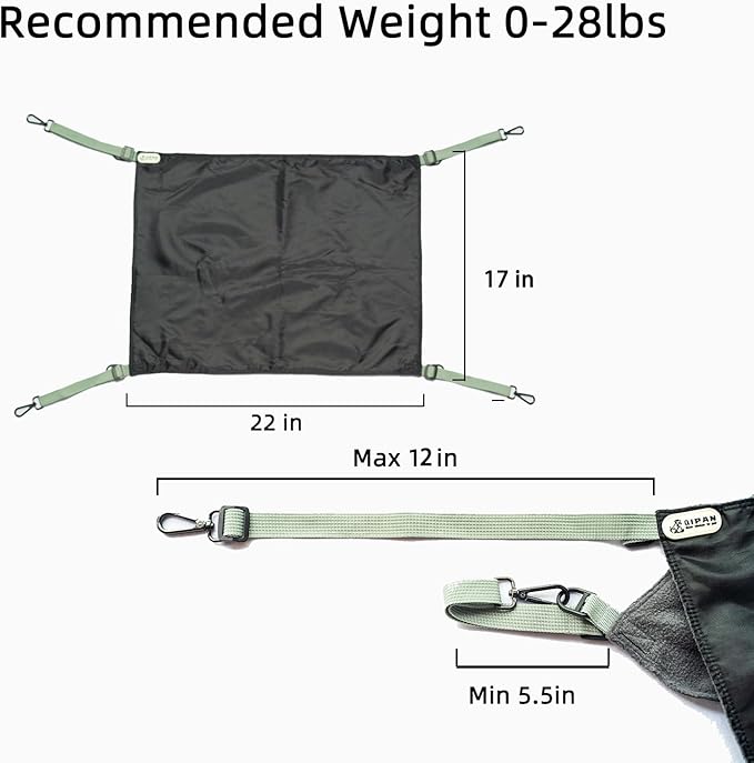 2 Pieces Cat Hammock for Cage,2 Pieces Reversible Cat Hanging Hammock,Cat Hammocks Hunging for Cage,Waterproof Cooling Kittens Pad for Cats (Large, BlackBlack)