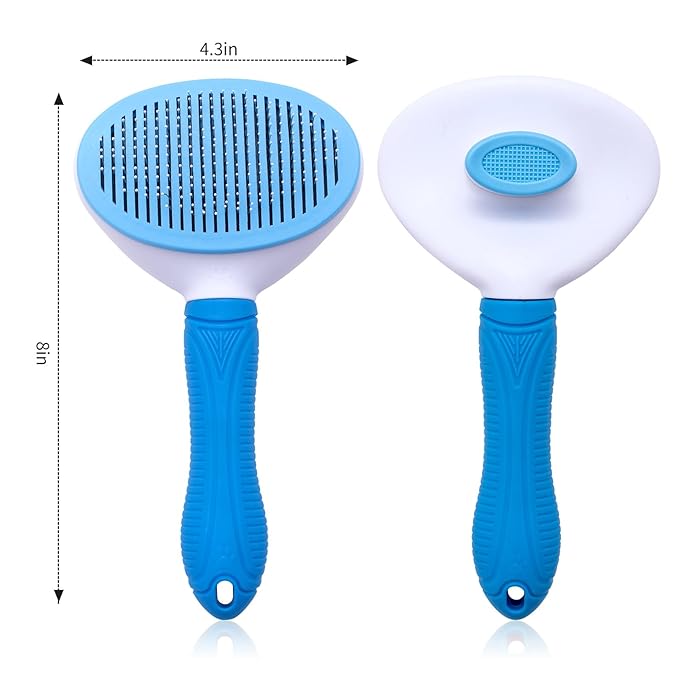 Aogeili Self Cleaning Slicker Brush, Skin Friendly Deshedding Grooming Tool for Dogs, Cats & Bunny, One-Click Release Removes Loose Undercoat, Mats & Tangles, for Long & Short Hair Shedding Pets