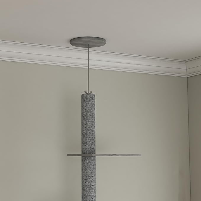 PawHut Cat Tree with Litter Box Enclosure, 2 in 1 Floor to Ceiling Cat Tower Furniture for Indoor Use, Includes Condo, Bed, Hammock, Scratching Posts, and Multiple Platforms, Gray