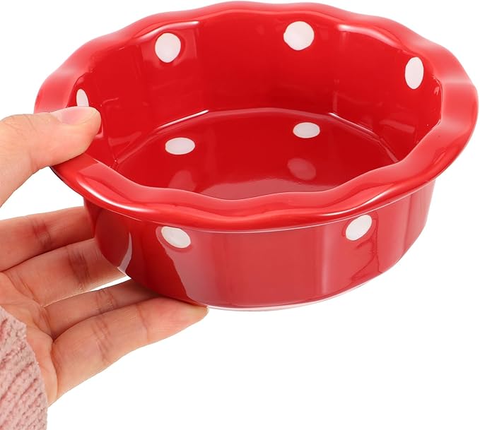 Toyvian Christmas Ceramic Pet Bowl with Red Elk Pattern, Creative Cat and Dog Food Container, Sturdy Ceramic Xmas Dog Bowl for Feeding and Watering Pets