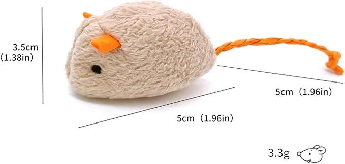Cat Toys, 4 Pack Plush Catnip Cat Mouse Toy Interactive Cat Toy for Bored Indoor Adult Cat Play, Kitten Feline Chew Toy 5.91โ Realistic Design Mini Mice Toy, 4 Assorted Colors, Value Pack