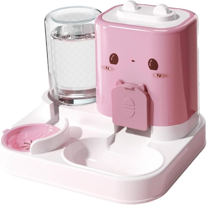 2 in 1 Automatic Pet Feeder with Water Dispenser, 1800ml Large Capacity Food Bowl for Cats and Small Dogs, Detachable Design for Easy Cleaning-