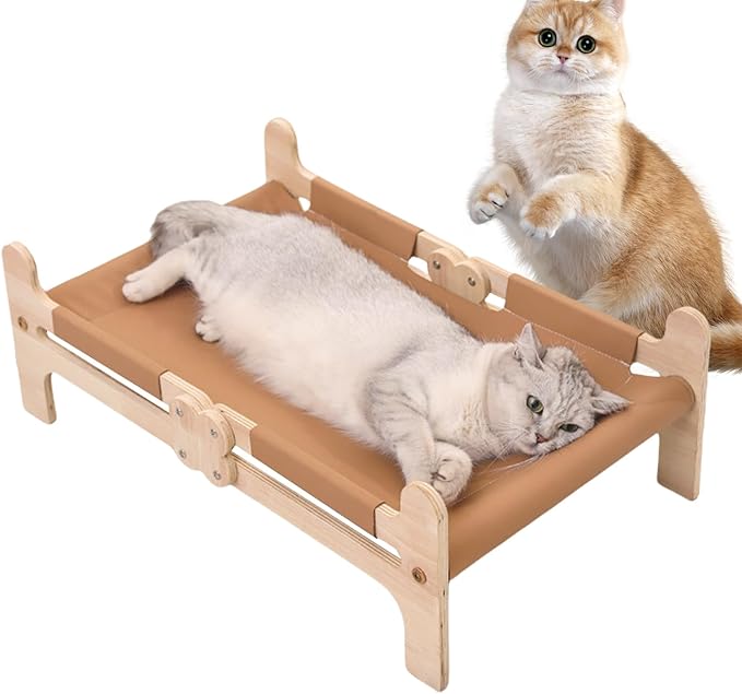 Cat Bed - Portable Pet Sleeping Cot, Raised Cat Furniture, Indoor Outdoor Pet Resting Accessory | Patio Beach Garden Lawn for Patio Beach Garden Lawn