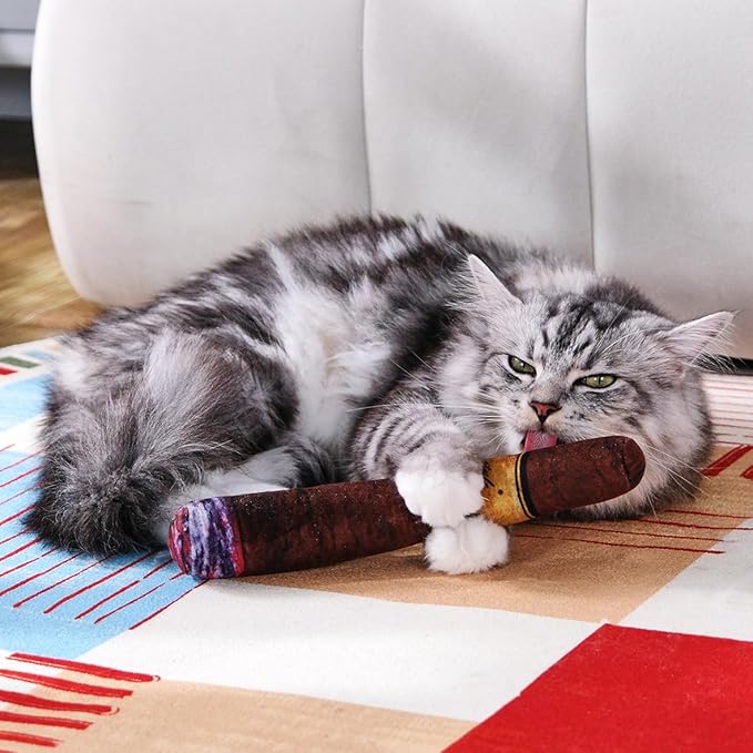 Tamu style Funny Catnip Toy for Cats, 10 Inch Plush Kicker Toy, Soft Cat Toy for Indoor Play