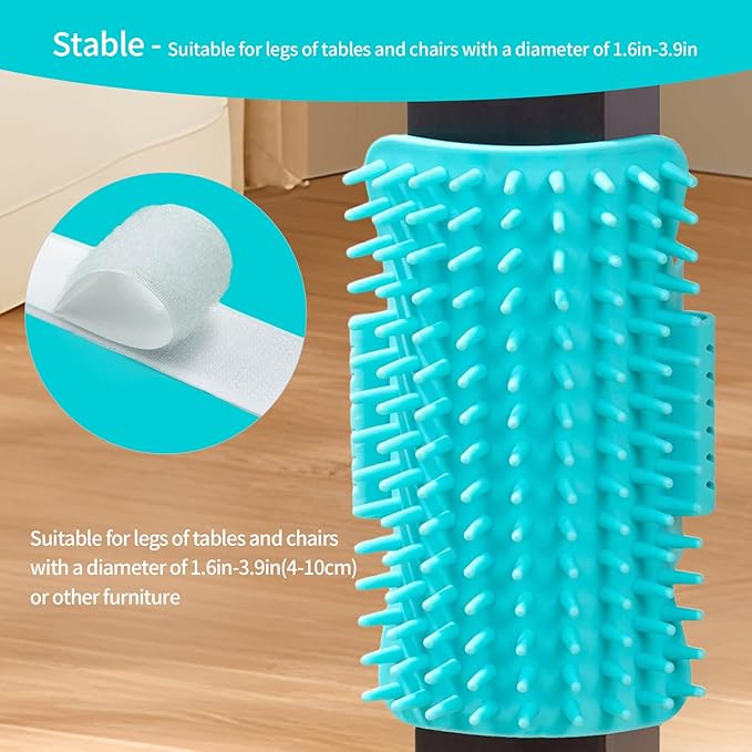 2 Pack Cat Self Groomer, Rubber Table Corner Face Wall Scratcher, Soft Pet Chin Head Grooming Brush Comb for Indoor Kitten Puppy Relaxing Bathing Cleaning, Green
