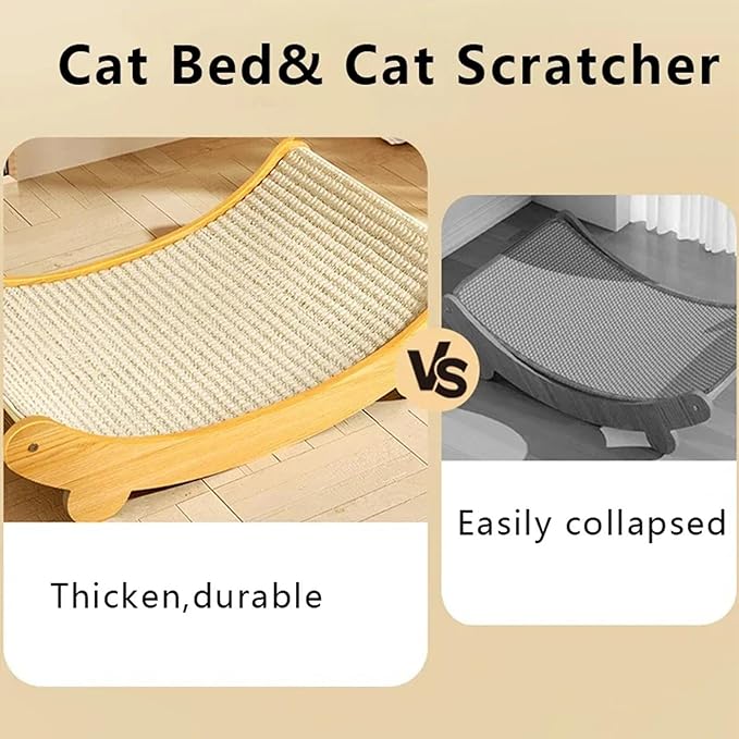 2 in 1 Cat Scratcher Sisal Chair Bed, Wear-Resistant Cat Scratching Bed Lounge Chair Indoor Scratching Board for Furniture Protection