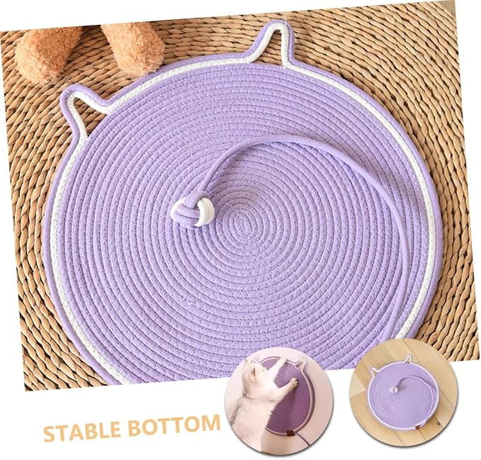 Cat Scratching Mat and Pad Anti-Slip Sturdy Cat Scratch Bed Small Purple Indoor Sofa Protector for Kitten Claw Grinding and Furniture Defense