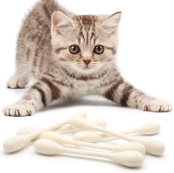Glaciart One Swabs Cat Toys with Catnip - 6 Pk | Durable for Chew, Cute Cat Toys Interactive Kitty for Boredom, Exercise, & Play | Filled w/Organic Catnip for Anxiety & as Digestive Aid | Gift Idea