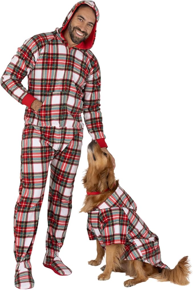 Pet Pjs - Festive Winter Pet Pjs Fleece Hoodie Sweaters - Small (Fits Up to 15 lbs) - Pet - Small (Fits Up to 15 lbs)