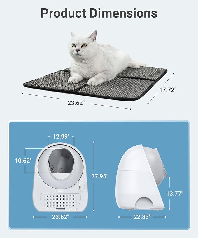 CATLINK 2026 Upgrade Self Cleaning Cat Litter Box with Mat, Automatic Litter Box for Multiple Cats 3.5 to 22 lbs, Double Odor Control, Safety Sensors