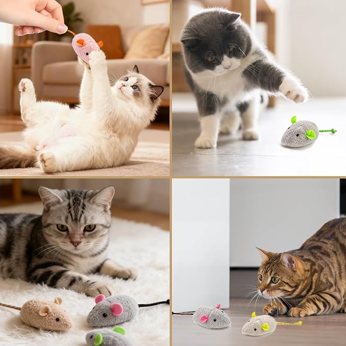 12 Pack Mouse Toys for Cats,Catnip Toy Mouse, Plush Mice Toys for Cats, Cat Nip Mice for Indoor Cat, Kitten Plushie Engaged Entertained Interactive Exercise Kicker Chew Fetch Toy (Value Bulk)