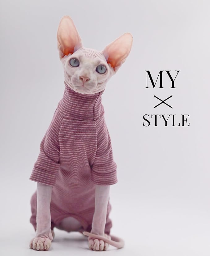 Hairless Cat Clothes Four-Legged Velvet Warm Soft Autumn and Winter Cat Apparel for Sphynx, Devon Rex, Cornish (X-Small)