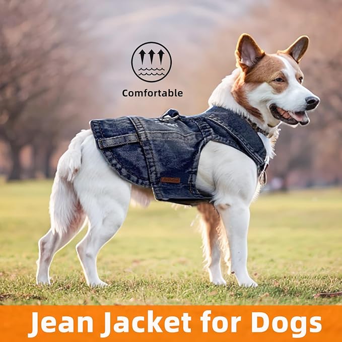 Dog Jeans Jacket Mommy's Boy Denim,Breathable Cotton Blue Pet Coat for Puppy Small Dogs Classic Overalls Male Cat Costumes Apparel Washed Vest Clothes Outfit T-Shirts(XX-Large)