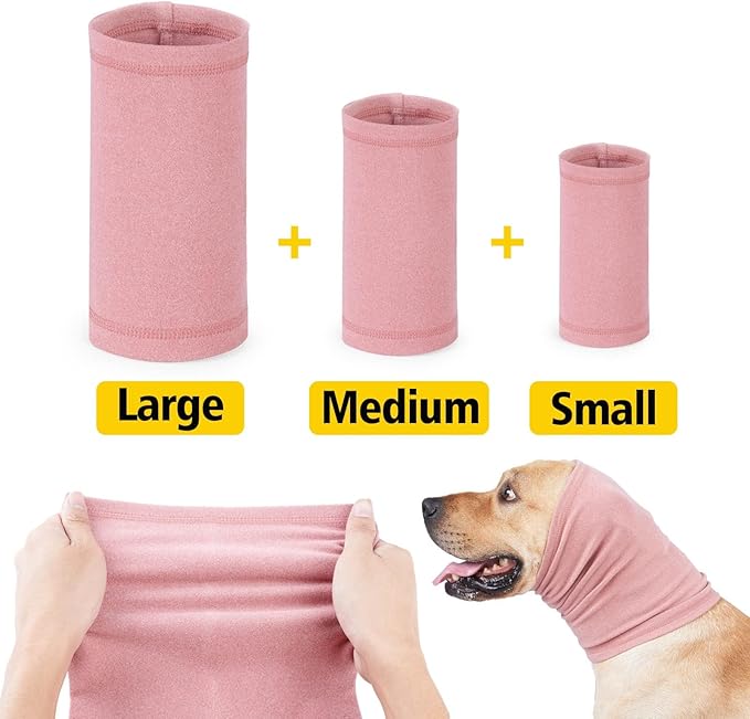 Soothing Anti-Anxiety Dog Snood Quiet Blow Drying & Hematoma Care Calming Ear Wrap for Stress Relief, Pail Lilac+Aqua Blue M