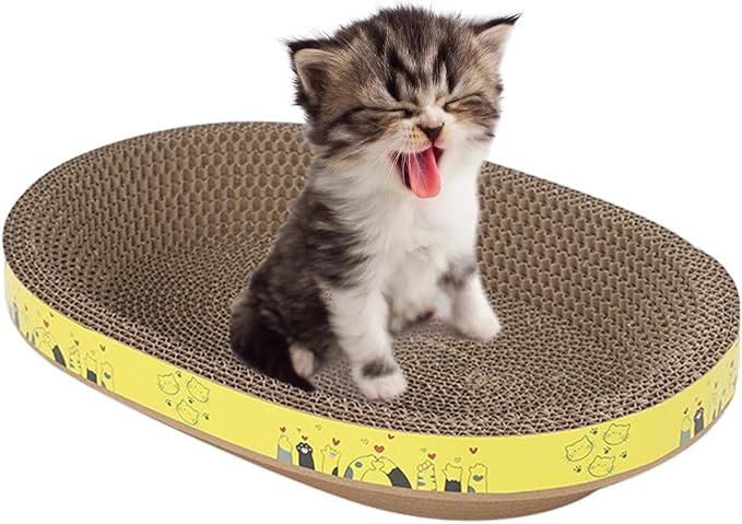 Cardboard Cat Scratcher – Corrugated Bowl-Shaped Scratch Pad | Multipurpose Indoor Cat Toy, Protects Wall, Sofa, Bed, Carpet, Furniture, Playful Scratch for Cats, Kitten Entertainment