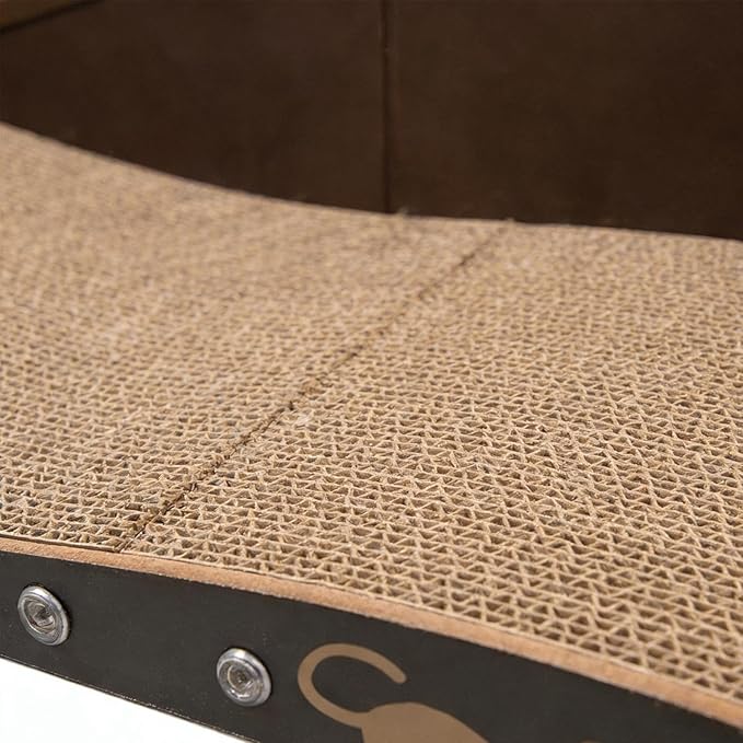 Cat Scratching Board Bed, with Corrugated Cardboard, 68x25x20.8cm, Bedroom Cat Lounge, Kitten Scratcher Bed, Protects Furniture from Claws, for Living Rooms, Bedrooms, Or Balconies