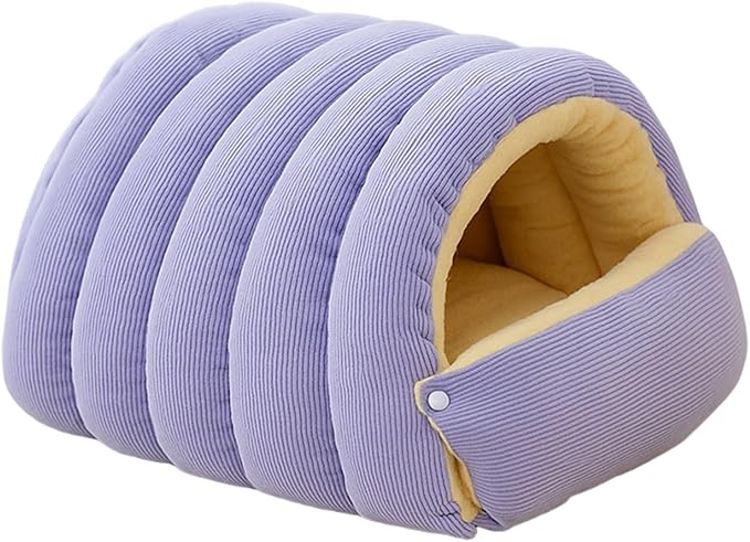Washable Enclosed Cats House with Removable Cover Soft Plush Bed for Stress Relief Antislip Base Indoor Pet Furniture Detachable Pet Bed Cover